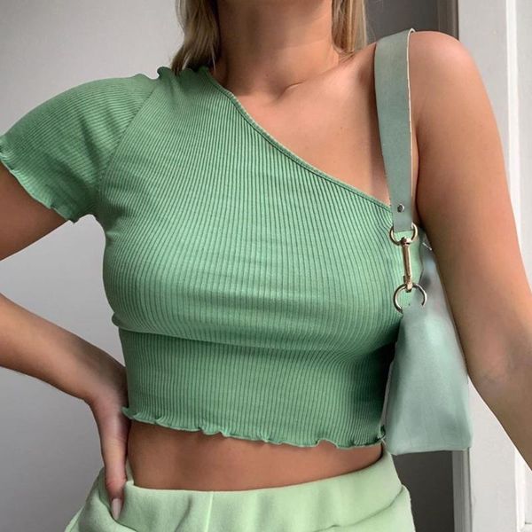 

women's tanks & camis slim crop women summer button knitted short sleeve tank korean style ribbed vest backless, White