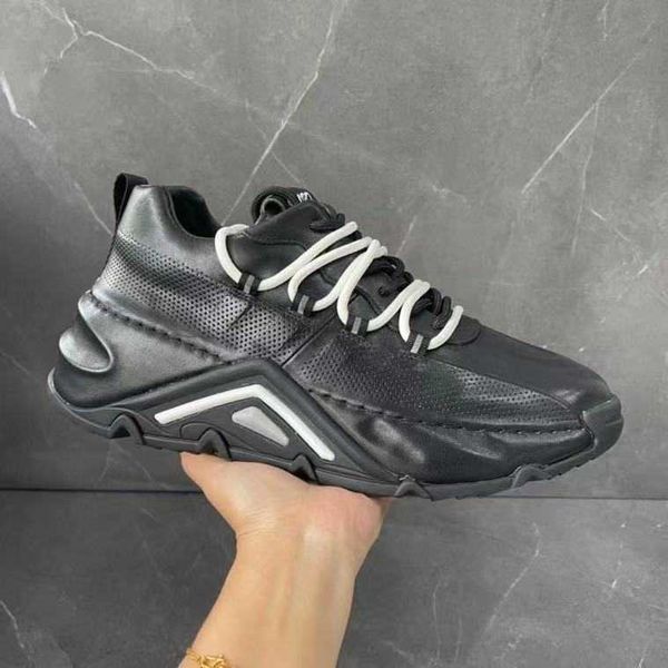 

autumn men's layer cowhide sole sports sho fashion casual muffin elevated dad