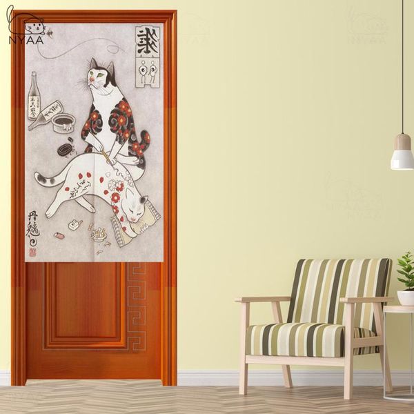 

japanese noren door curtain cat fengshui printed doorway kitchen bedroom entrance decoration costomized hanging curtains & drapes