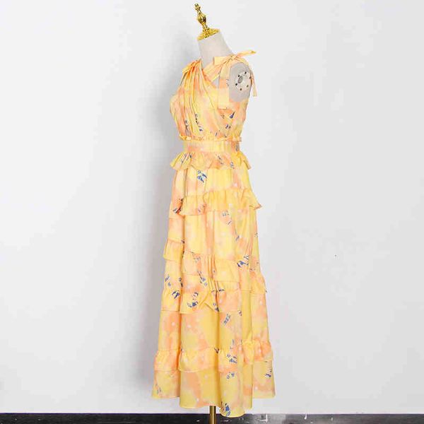 

dresses party for women v neck sleeveless high waist hollow out print hit color a line es female 2021 tide, Black;gray