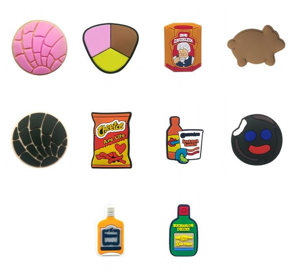 

100pcs + custom mexican style pvc shoe charms shoecharm buckles fashion accessories soft rubber jibitz for croc shoes, White;pink