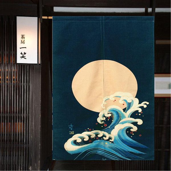 

curtain & drapes great wave noren cotton linen japanese doorway feng shui