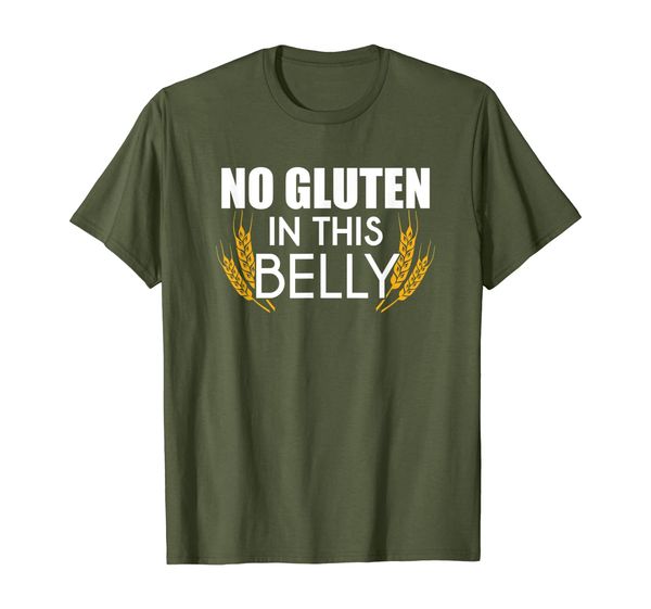 

no gluten in this belly funny gift shirt gluten food, White;black
