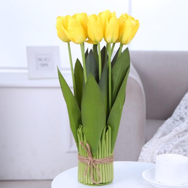 

decorative flowers & wreaths 12 heads simulation dining table decoraitve artificial long stem tulip bouquet diy flower arrangement props