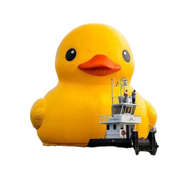 

outdoor water advertising inflatable yellow duck giant airtight pvc rubber animal toy for pool floating commercial promotion by sea us only