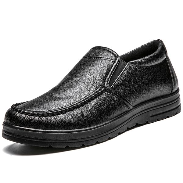 

men loafers light leather casual shoes autumn male outdoor walking comfortable mens sneakers soft men's 220309, Black