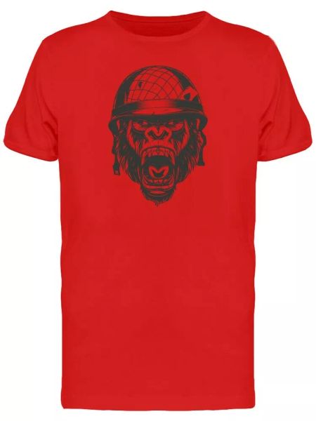 

Angry Gorilla In Soldiers Helmet Tee Men's -Image by Shutterstock, White;black