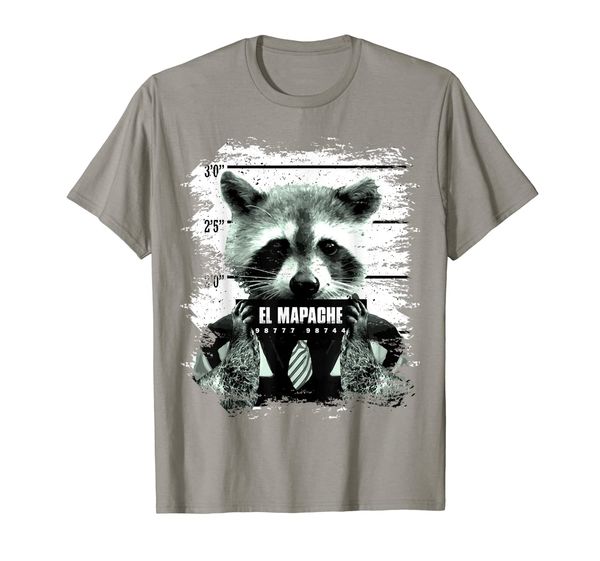 

el mapache mugsmexican raccoon prison inmate t-shirt, White;black