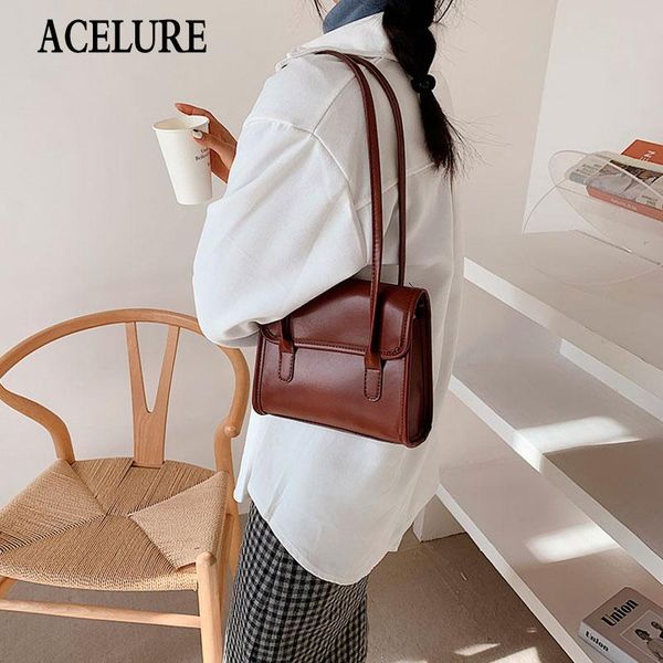 

simple style small shoulder bags black solid color pu leather messenger for women female purse ladies handnbag cross body
