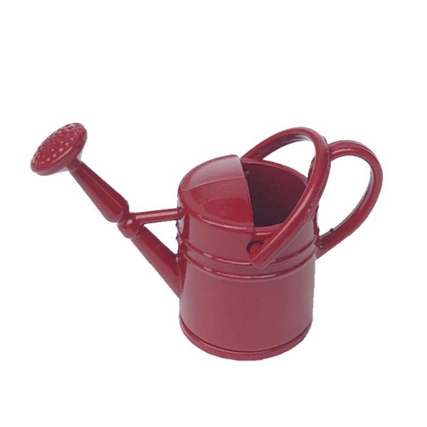 

watering equipments mini metal pots creative gardening adornment accessories garden scene landscaping can (red)