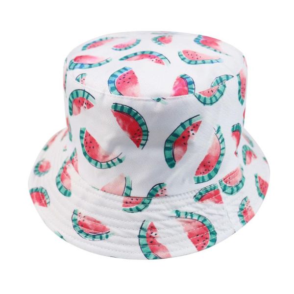 

cloches lady's watermellon printing bucket hat female fashion casual sports, Blue;gray