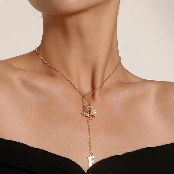 

pendant necklaces artificial pearl necklace women bird woman chain simple jewelry gold color trendy sweet metal naszyjnik, Silver