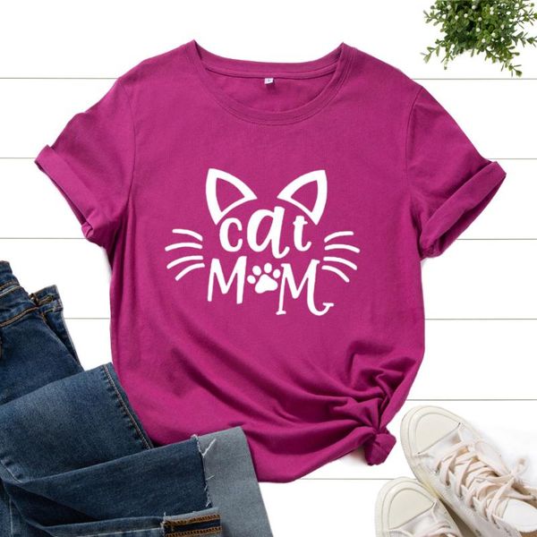 

women's t-shirt cute kitten cat graphic t shirts oversized short sleeve streetwear female tees summer cotton sleeves tshirts, White