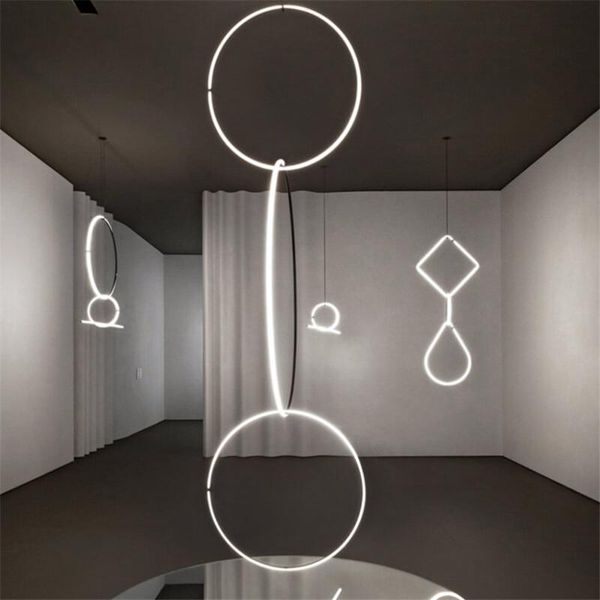 

pendant lamps nordic line circle straight lights living room modern luxury dining kitchen cafe designer hanging fixtures