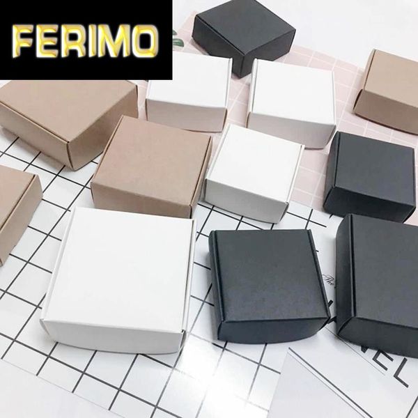 

gift wrap 100pcs/lot 350gsm kraft paper nice box white/black/kraft packaging samll size