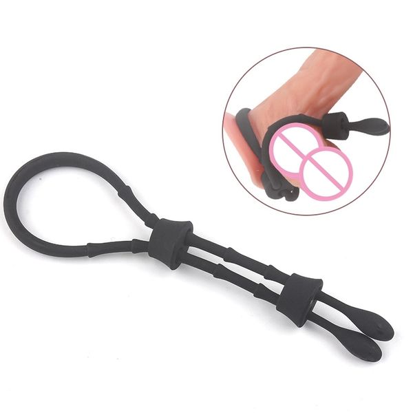 

massage silicone penis ring toys for male chastity rings adjustable size cocking bdsm testicle cock delay ejaculation for men