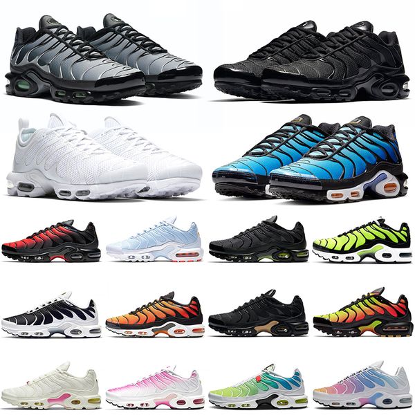 

tn plus men women running shoes triple black white hyper blue sunset pastel oreo mens womens breathable trainers sports sneakers size 36-47