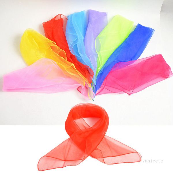 Kleines quadratisches Taschentuch, einfarbig, für Tanzshows, neuer bonbonfarbener, winddichter Damen-Seidenschal T2I52062