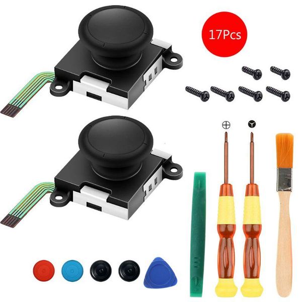 

two pack analog 3d joy con joystick replacement for switch,joycon switch joysticks compatiable with left joycon right game controll controll