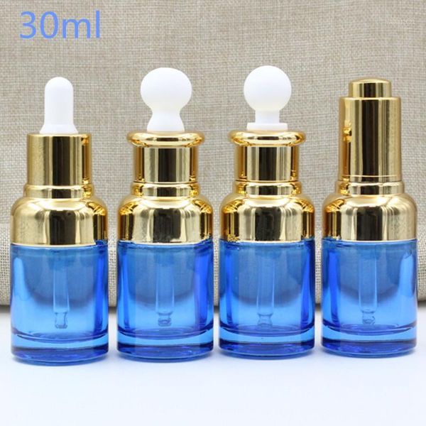 

storage bottles & jars 10/20pcs 20/30ml blue glass dropper bottle essential oil pipette empty perfum packing refillable