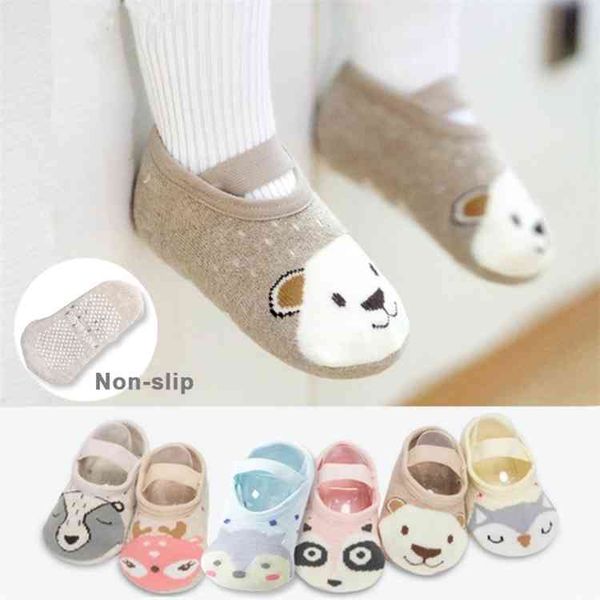 

1 pair fashion baby girls boys cute cartoon non-slip cotton toddler floor socks animal pattern first walker shoes for newborns