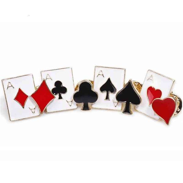 

brooch harajuku poker metal collar clip pin jewelry eight piece set cy001-2, Gray