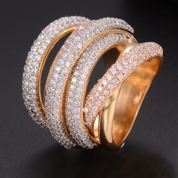 

wedding rings blachette luxury cross geometry cubic zirconia engagement naija bridal finger jewelry addiction for women party daily, Slivery;golden