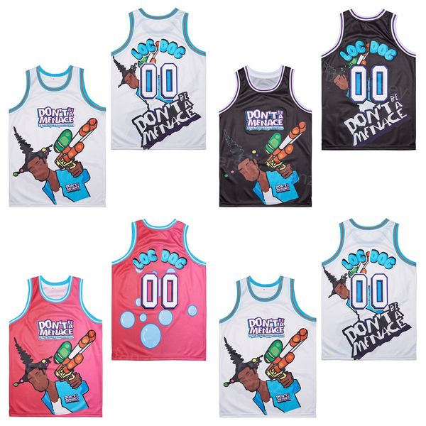 

movie basketball film 00 loc doc don't be a menace jersey to south central team color black white pink all stitched uniform for sport f