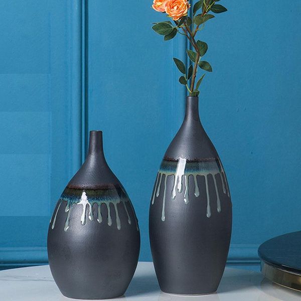 

vases simple pure-color classical decorative dried flower tablevase long neck