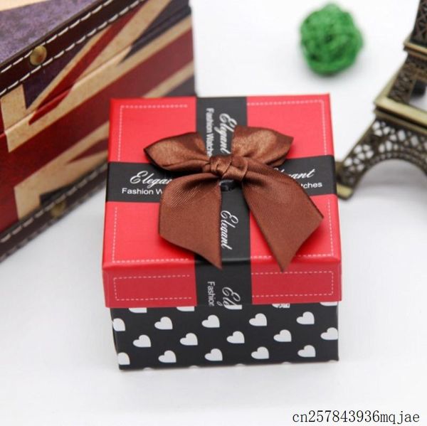 

gift wrap 100pcs wedding box jewelry case square present boxes with bow tie ribbon
