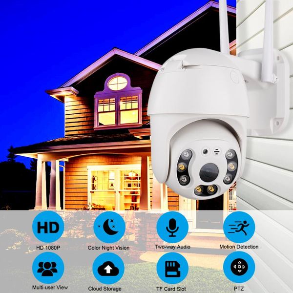 

cameras 1080p wireless outdoor dome wifi camera water resistant waterproof audio 2mp home surveillance safe ip