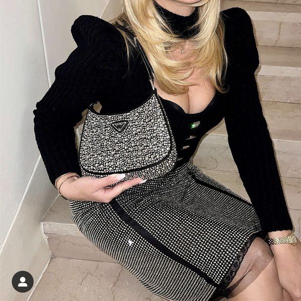 

women designer fashion wallets diamonds bags purses shoulder leather 2022 lady casual totes handbag cross body nylon bag hobos zipper card s