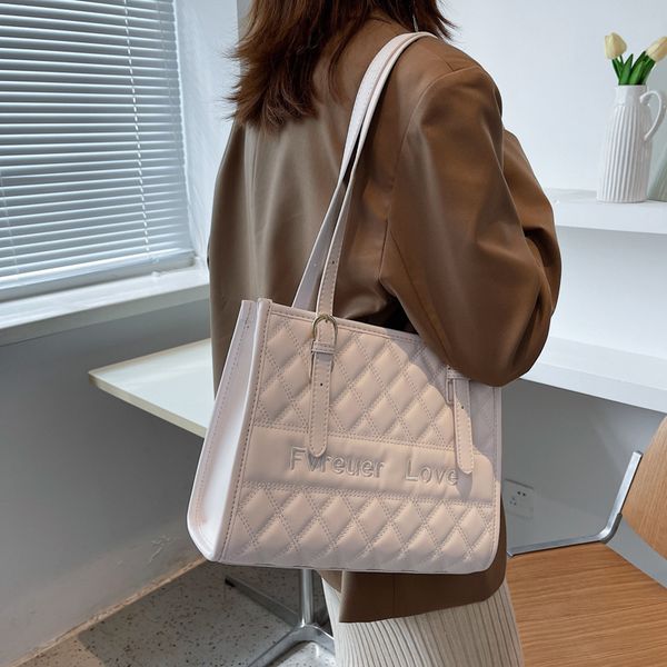 

factory direct sale 75% off 2021 autumn new single shoulder armpit women's korean version solid color embroidered thread diamond grid r