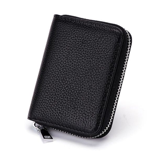 

wallets holder coin purse id card holder solid pu artificial leather retro anti-scanning sandwich pocket, Red;black