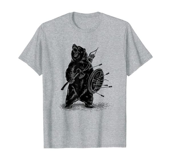 

viking bear warrior t shirt-polar bear t shirt, White;black