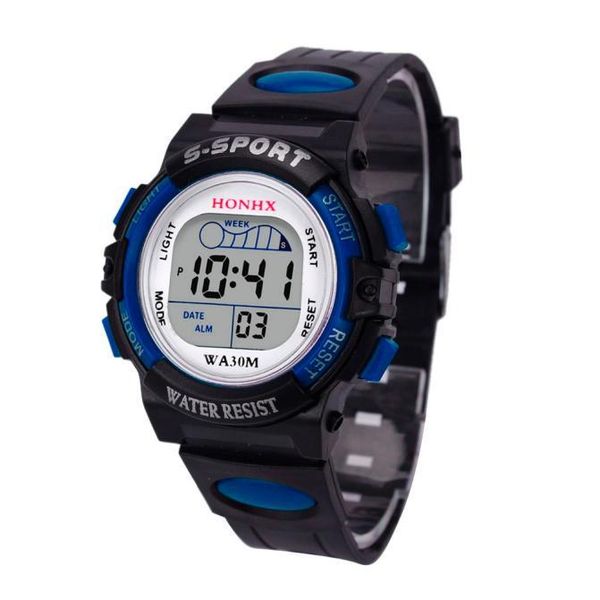 

wristwatches children watch waterproof led digital sports watches plastic kids alarm date casual select gift for boy, Slivery;brown