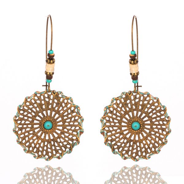 

3pair/lot vintage round with string dangle drop earrings for women female wedding engagement earrings hanging jewelry accessories, Silver