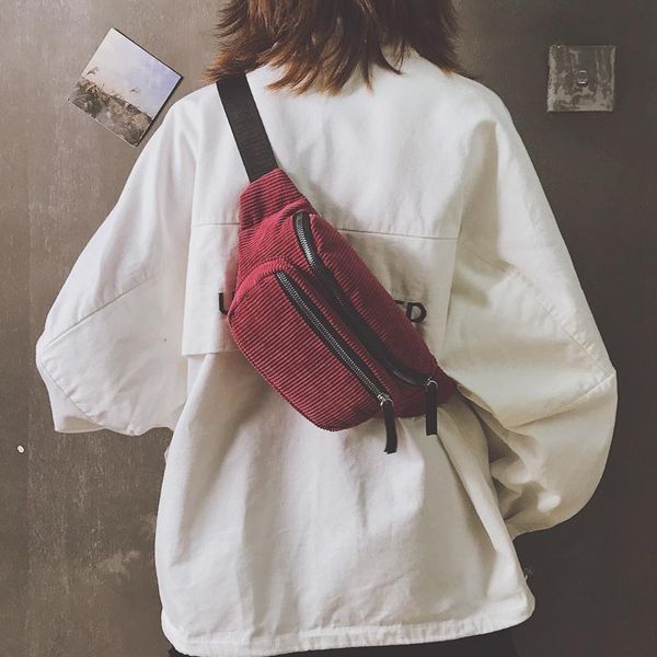 

waist bags corduroy bag designer zipper belt fanny pack girl women sport phone fashion for chest canvas