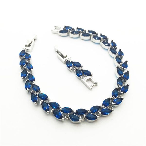 

link, chain horse eye blue montana white women link bracelets sterling silver jewelry plant shaped, Black