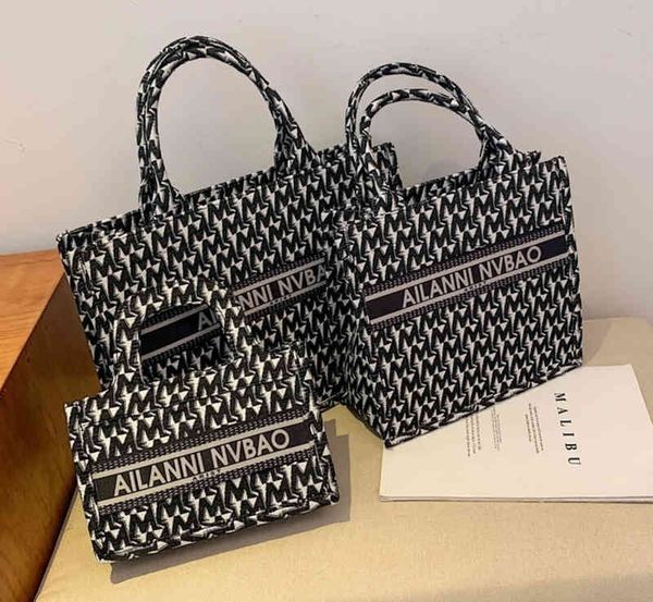 

discount printed large capacity canvas tote bag women's new fashion one shoulder messenger handbag purse
