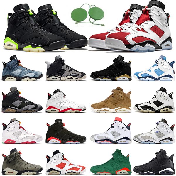 2021 Jumpman баскетбольные кроссовки 6 6s спортивные кроссовки Electric Green Black Infrared Carmine UNC Flint Gatorade Bordeaux Hare Alterante British Khaki на открытом воздухе