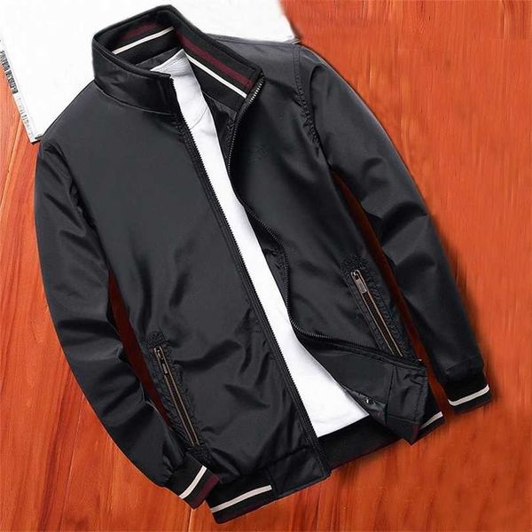 

mantlconx spring men jacket coats casual solid color s stand collar business brand clothing male outwear 211126, Black;brown