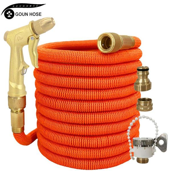 

watering equipments retractable water hose irrigation gun automatic sprayer high pressure car washer metal sprinkle garden nozzle
