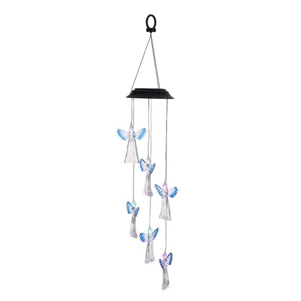 

solar lamps 1pc wind bell lamp outdoor hanging garden angel chime decoration