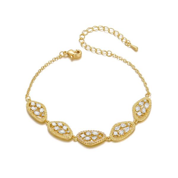 

link, chain water drop cubic zirconia crystal women's bracelet simple and elegant female accessories gift wedding jewelry 2021 trendy, Black