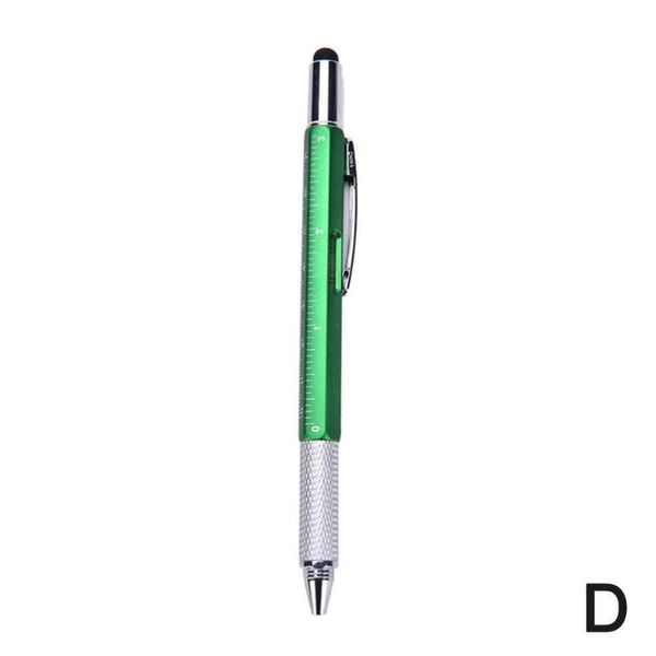 

1pcs 6 in 1 ballpoint pen screwdriver ruler spirit with touch and a level screen stylus scale multifunction h0f5 pens, Blue;orange
