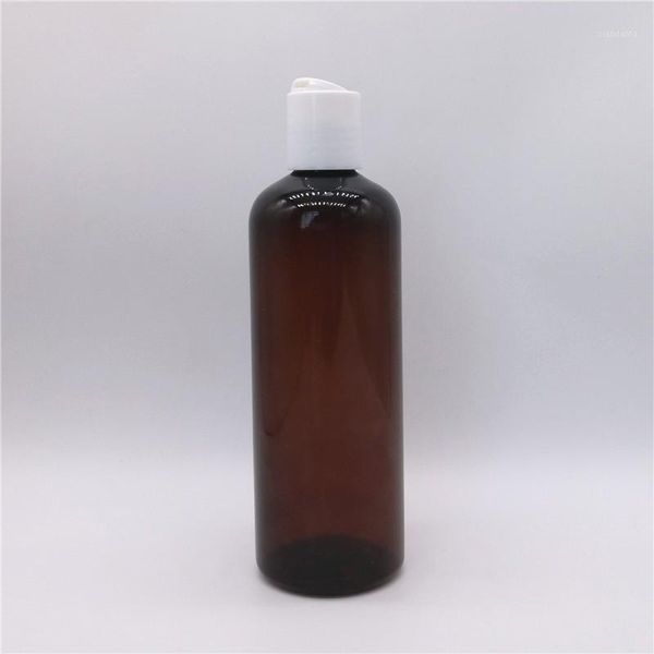 

storage bottles & jars 300ml 24pc brown bottle with disc cap 10 oz toner plastic container oil for lotion cream cosmetic shampaoo