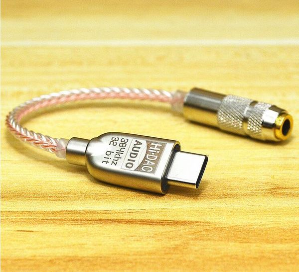 DAC Adaptörü USB Tipi C'ye 3.5mm Jack Realtek ALC5686 HIFI Dijital Ses Çözme AMP Tip-C Hi-Dac Kablosu