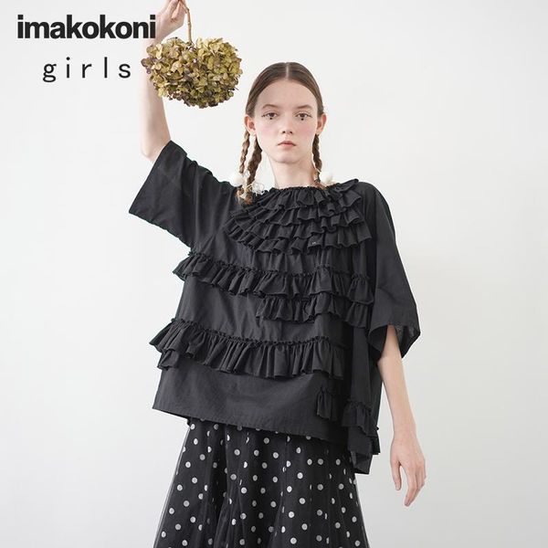 

women's t-shirt imakokoni black lace short sleeve original design sweet student simple loose summer 192607, White