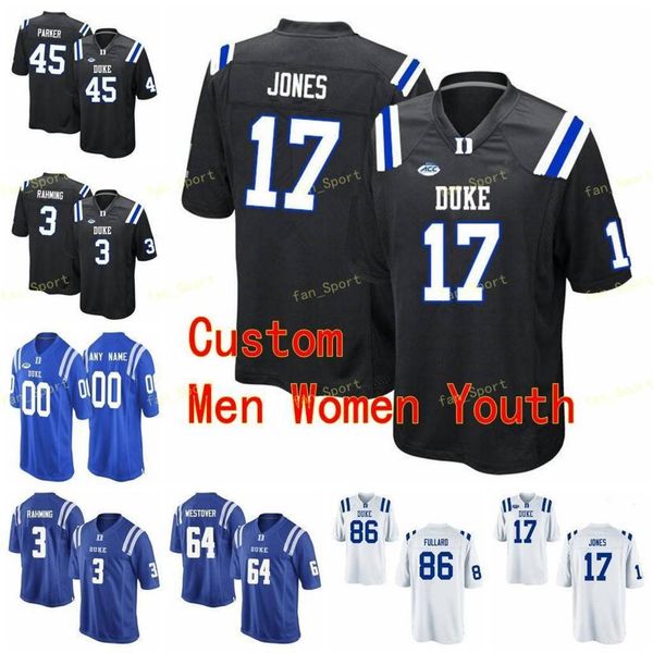

ncaa college jerseys duke blue devils 34 ben humphreys 4 myles hudzick 5 jalon calhoun johnathan llaoyd 50 austin davis custom football stit, Black